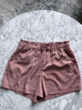 Dynamite Dusty Rose Elastic Waist Shorts Size Small Minimal Chic